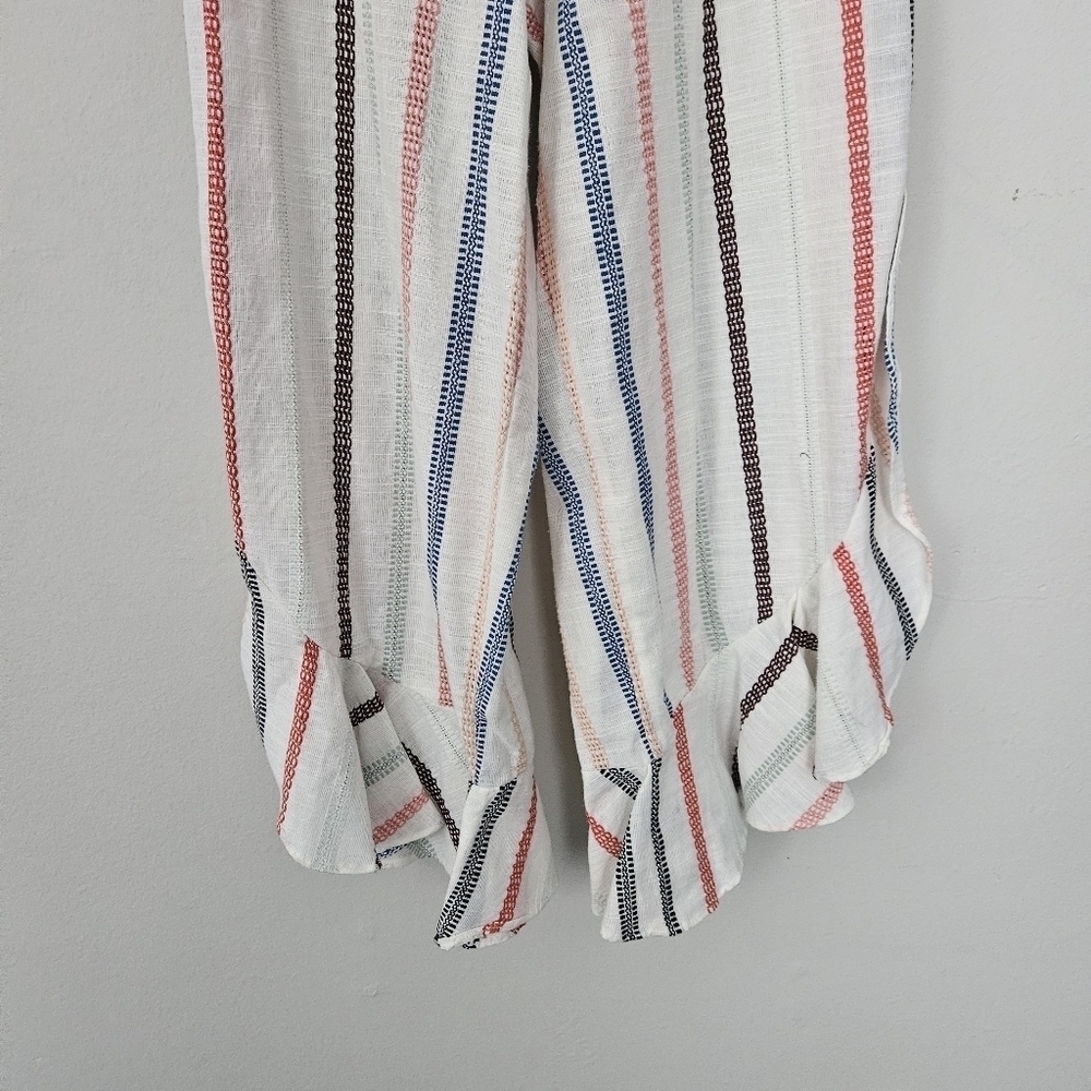 Anthropology Red Carter Everly Stripped Ruffle Hem Jumpsuit size XS - Picture 4 of 13